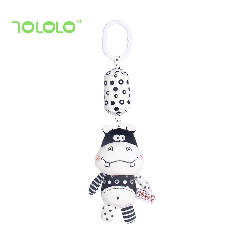 Juguete de educación temprana Happymonkey para bebés de 0 a 3 años, campana de cuna en blanco y negro, campana de viento, sonajero colgante para coche y cama.