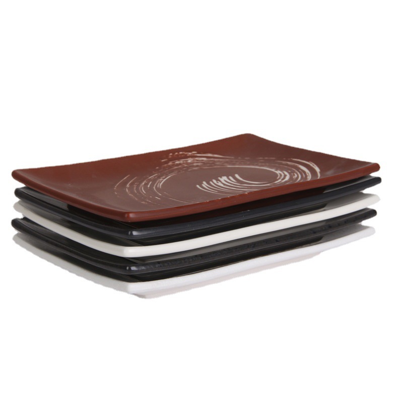 Cubertería de cerámica 9,5 Sushi placa rectangular grande bandeja para hornear