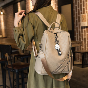 2025 New Bag Women's Checkerboard Backpack High-End Women's Bag Casual Shoulder Bag Trendy Versatile Fashion Backpack