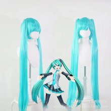 初音未来 Cos 动漫假发双马尾湖蓝色仿真整顶 cosplay 假发现货