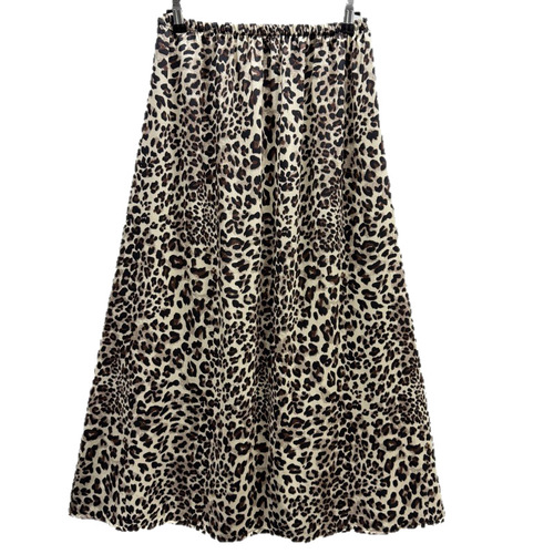 Women's Slimming Casual High-Waisted Straight Hem Silk-Cotton Skirt with Sheer Fabric and Floral Pattern, Forest Style