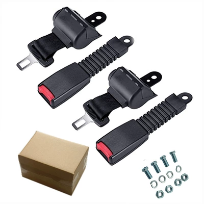 Belt with Automatic Retractable Two-Point, Car seat belt - black-semi-enclosed-20cm-semi-enclosed-base-with-a-complete-set-of-screws-two-sets-in-one-box