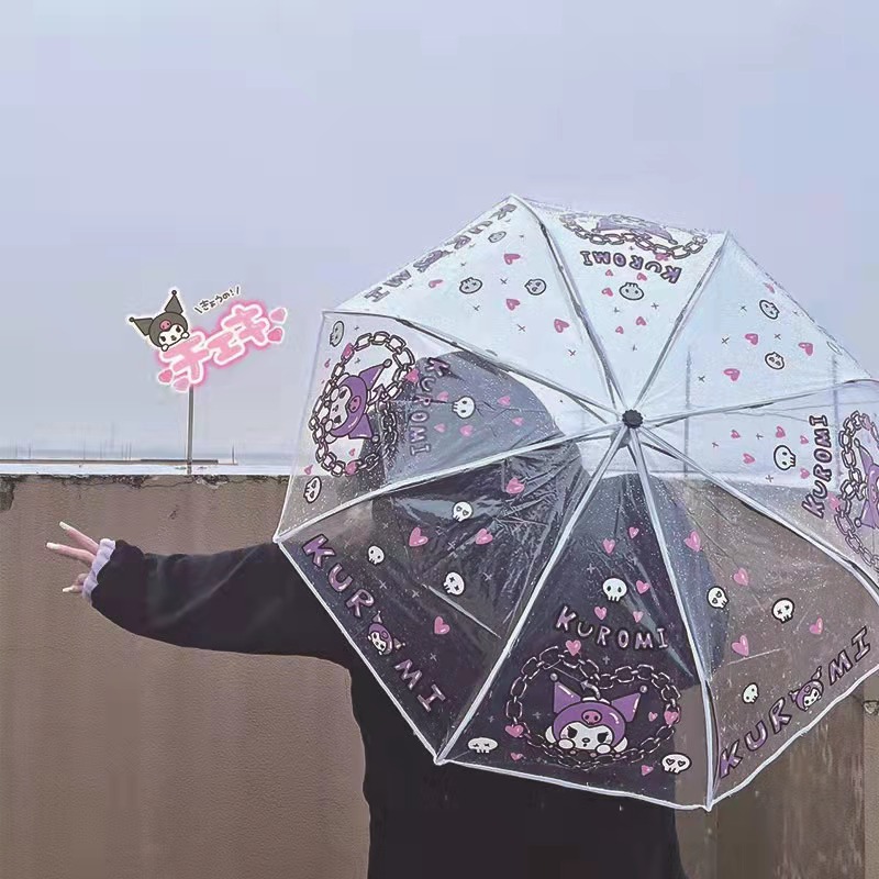 Anime de dibujos animados lindo crayón Shin-chan paraguas transparente paraguas triple negro plegable automático paraguas para niños grueso femenino