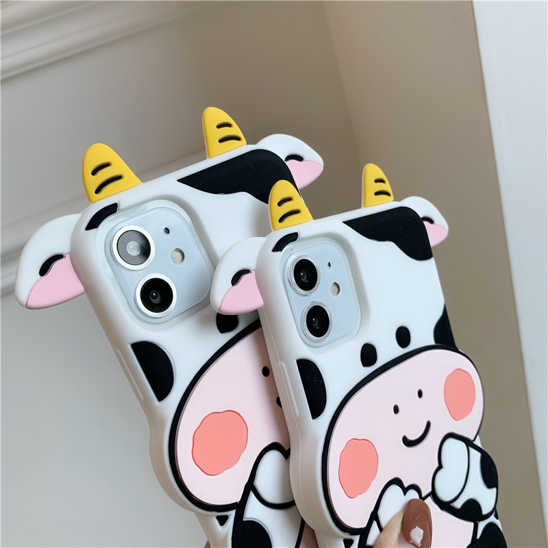 Cas de tlphone de vache de dessin anim mignon pour iPhone8plus SE2 XRpicture9