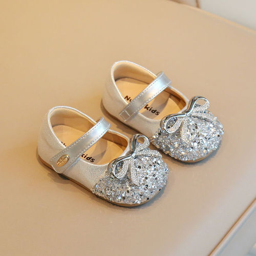Baby Shoes 2025 Spring and Autumn Children's Crystal Princess Shoes for Girls, Sparkling Diamond Non-Slip Toddler Learning to Walk Shoes, Fashionable and Versatile