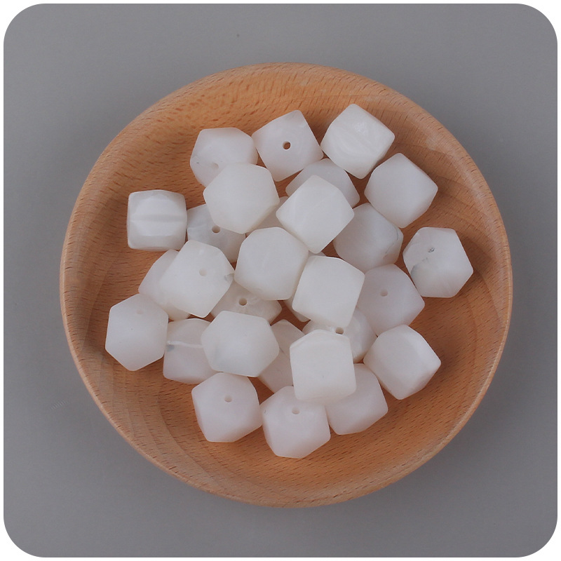 14mm octogonal cuentas de silicona molar juguetes DIY bebé suministros pulsera mordedor chupete cadena collar accesorios la joyería