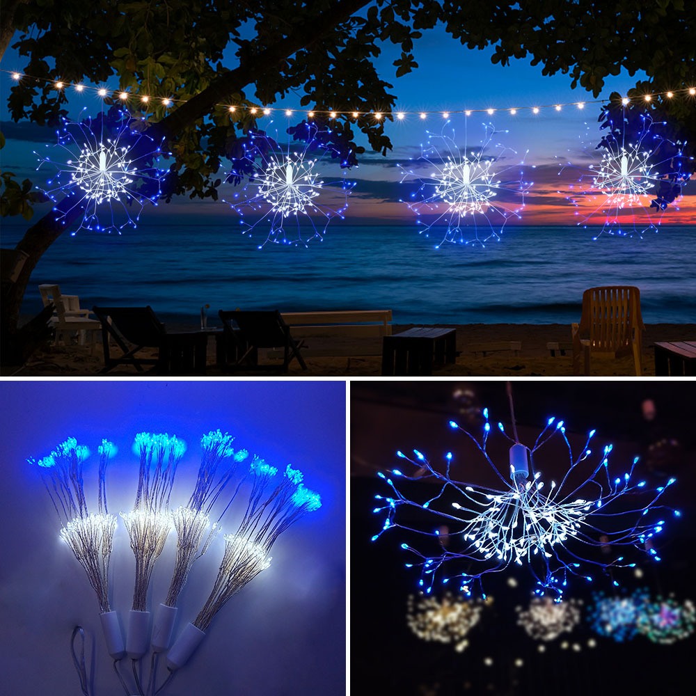 LED烟花灯户外防水装饰灯春节氛围灯USB蒲公英灯庭院花园电池灯串