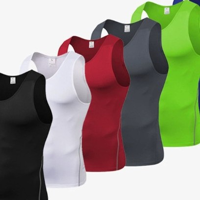 PRO sports vest for men, quick-dry tight-fitting sleeveless fitness basketball running training T-shirt, base layer, quick-dry yoga