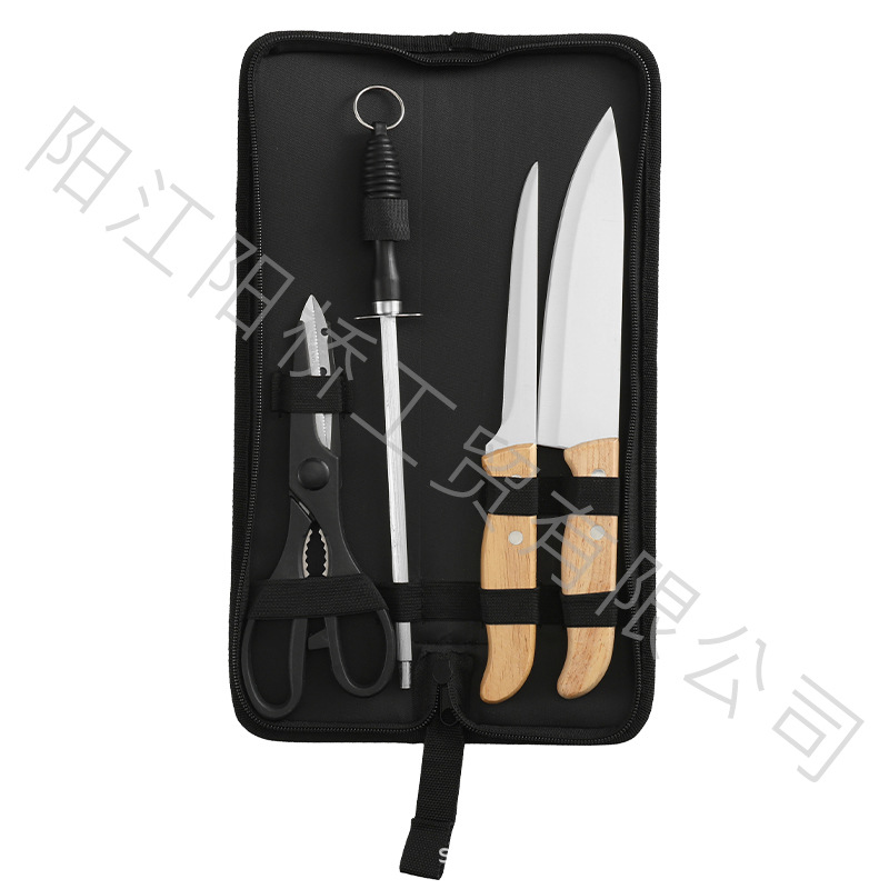 Fuente de fábrica de acero inoxidable set de herramientas de parrilla de camping al aire libre set de herramientas de cuchillo de picnic bolsa portátil herramientas de parrilla