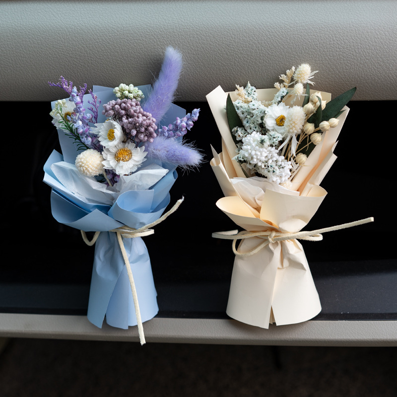 Mini ramo de flores eternas con diseño de cielo estrellado para coche, regalo de San Valentín para novia, regalo creativo de alta gama, recuerdo.