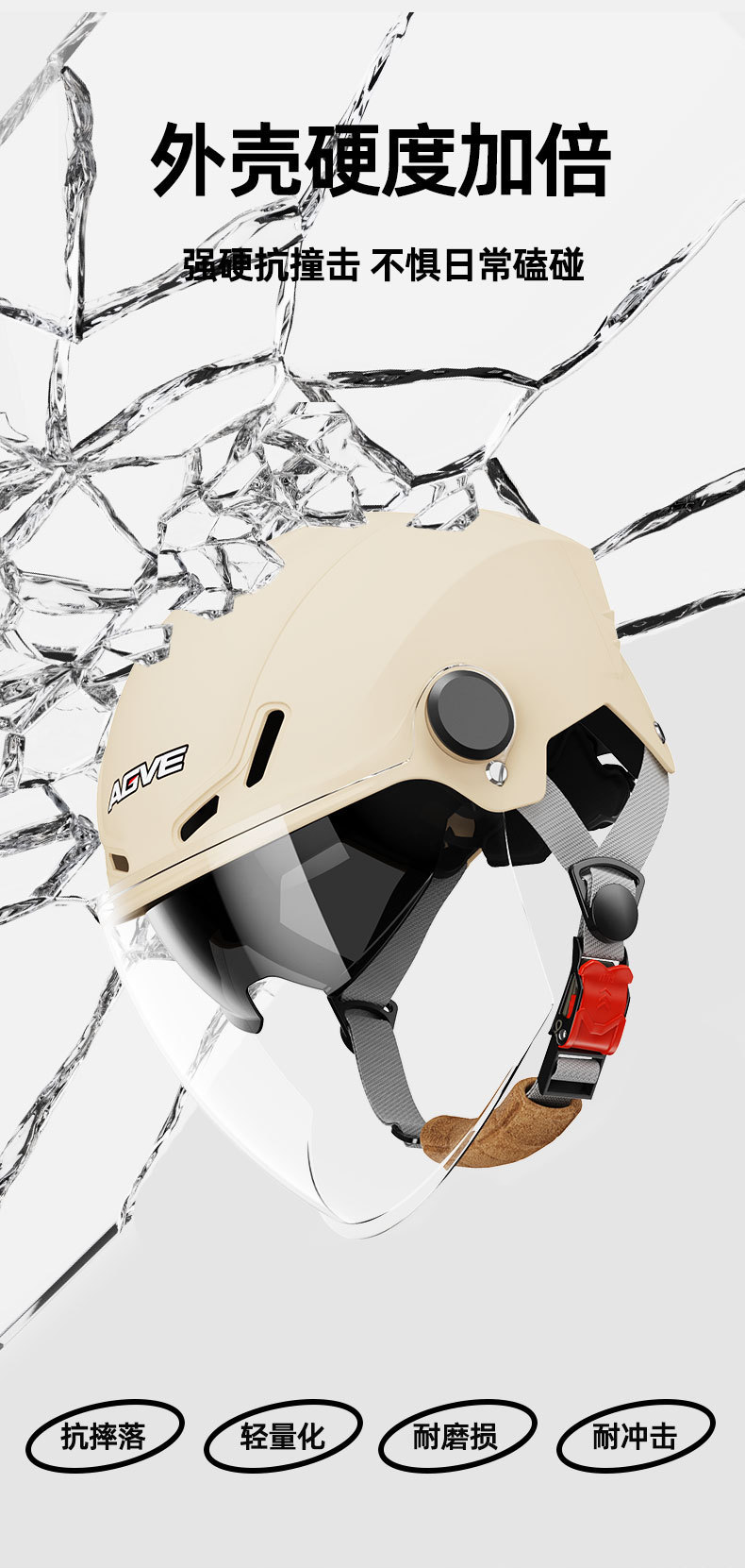 Electric Motorcycle Helmet 3C Certified Sunscreen Half Helmet