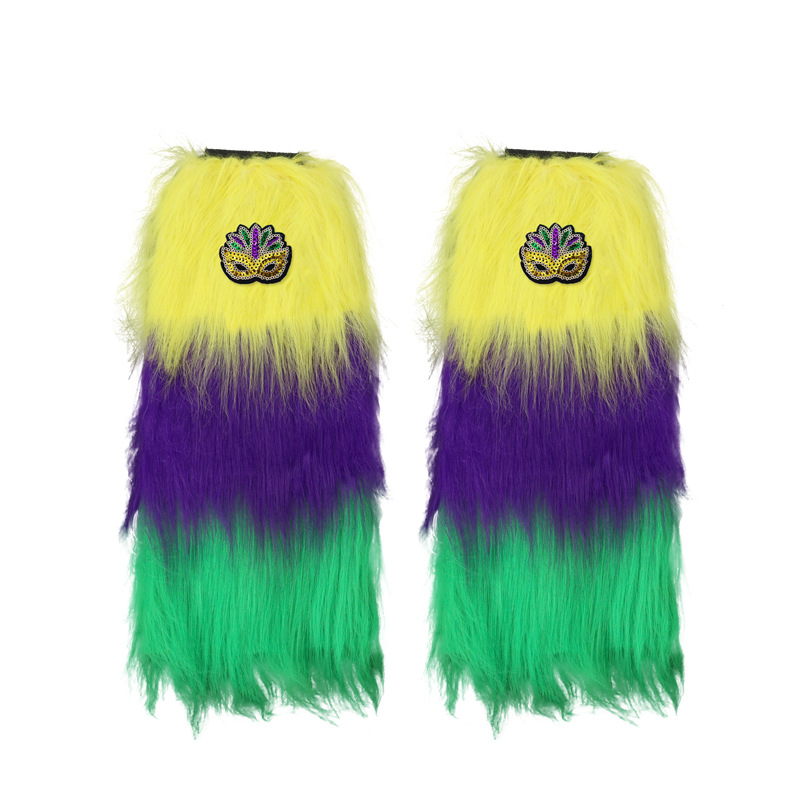 Nuevo cross-border Halloween tricolor piernas de peluche brasileño carnaval irlandés vestido de baile vestido de espectáculo