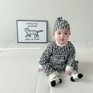 Baby Romper for Boys, Infant Clothing, Toddler Clothing, Girls' Crawling Clothes, Children's Retro Jumpsuit, Vintage Style