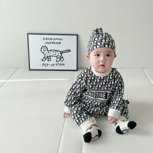 Baby jumpsuit, baby boy's harem, fashionable infant and children's clothing, girl's crawling suit, fashionable children's retro jumpsuit