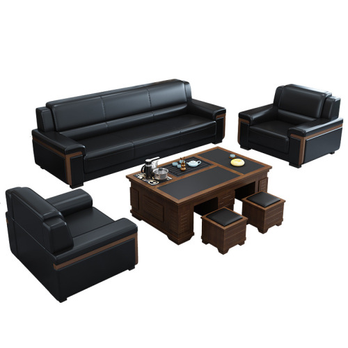 Office Sofa Modern Minimalist Business Small Reception Guest Three-Seater Sofa and Coffee Table Set