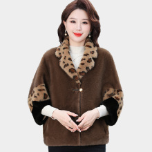 中年妈妈装女冬季新款水貂毛皮草外套中年女海宁貂皮貂绒大衣批发