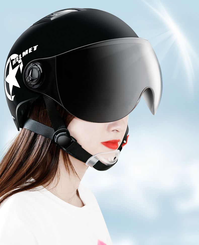GB Certified Electric Battery Car Helmet Summer Universal Harley Portable Half Helmet Motorcycle HD Helmet