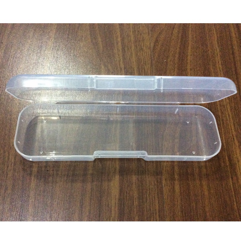 21*6.2*3环保PP工具盒透明塑料收纳盒翻盖文具盒牙刷盒印刷广告