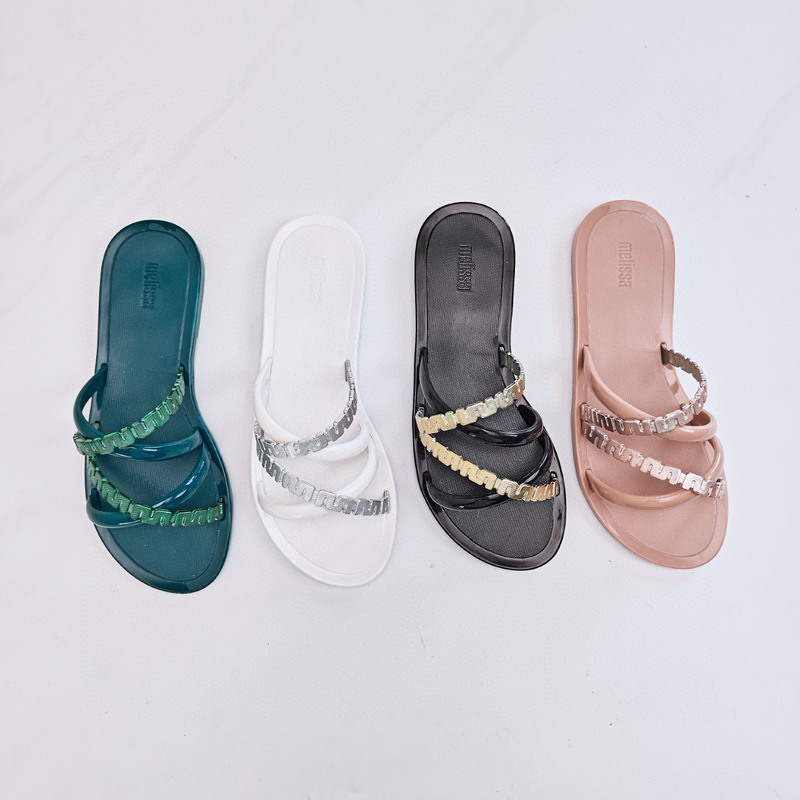 Melissa Women's Shoes Melissa Flats Shiny Slippers Casual Beach Shoes Summer Slippers Fragrant Women's Shoes