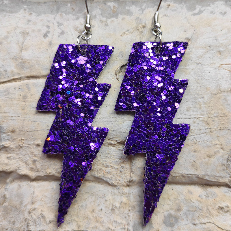 Fashion Lightning Pu Leather Sequins Women's Drop Earrings 1 Pair display picture 1