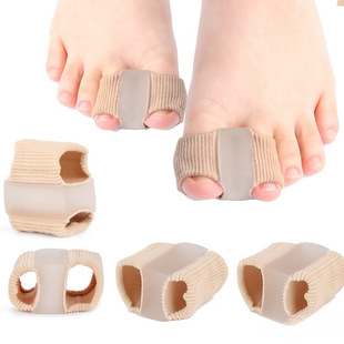Toe Separator Thumb Valgus Big Foot Bone Overlapping Toe Separator Men's and Women's Fiber Double Hole Toe Orthosis