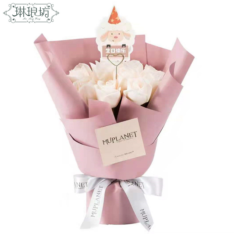 Zodiaco de dibujos animados animal Feliz cumpleaños tarjeta ramo floral decoración bendición mensaje tarjeta hornear tarjeta de felicitación