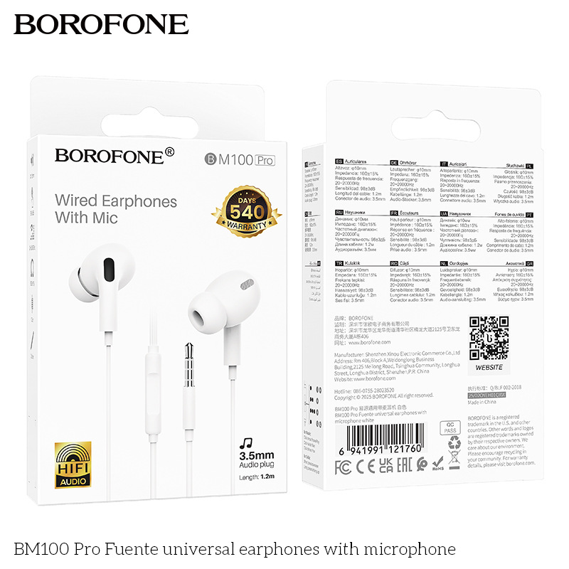 BOROFONE BM100 auriculares digitales tipo-C / 3.5mm para teléfonos móviles Android IP