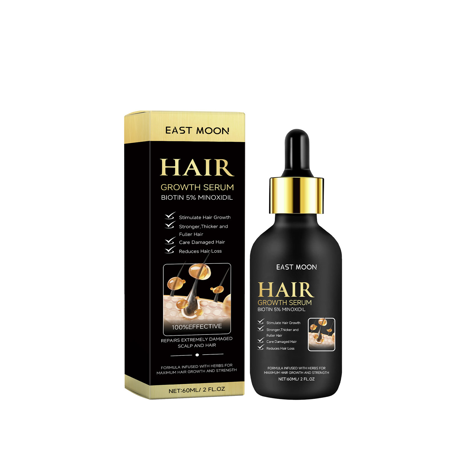 East Moon Barthaarbehandlungsflüssigkeit, pflegende, starke Bartbehandlungsflüssigkeit für Männerbarthaar_voghion.com