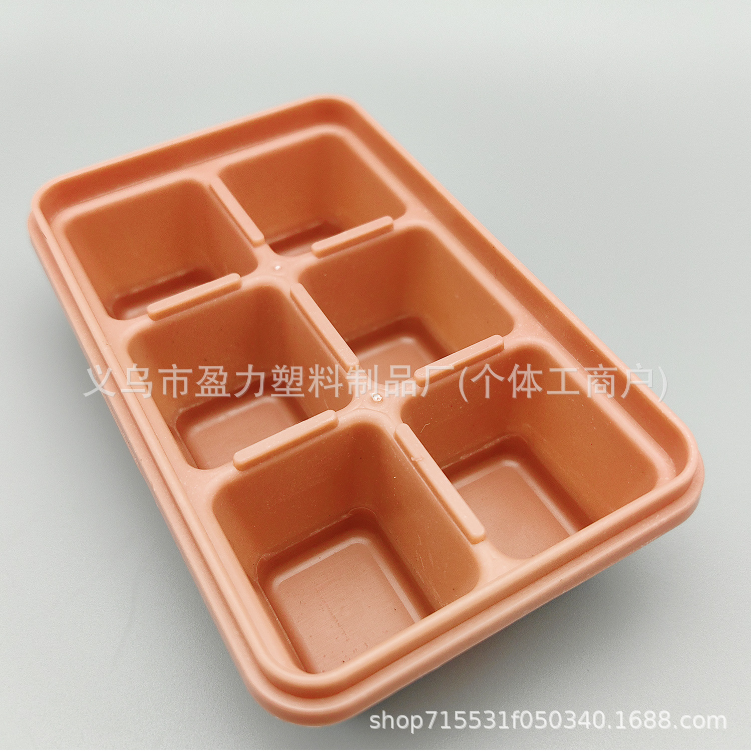 Caja de hielo de plástico de grado alimenticio, molde de congelación, dispositivo de congelación rápida, refrigerador doméstico, caja de hielo de congelación casera, rejilla de hielo cuadrada de 6 compartillas
