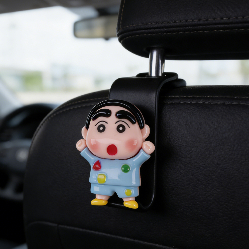 Gancho para coche, almacenamiento trasero multifuncional para coche, lindo coche de dibujos animados, asiento delantero, trasero, gancho de almacenamiento