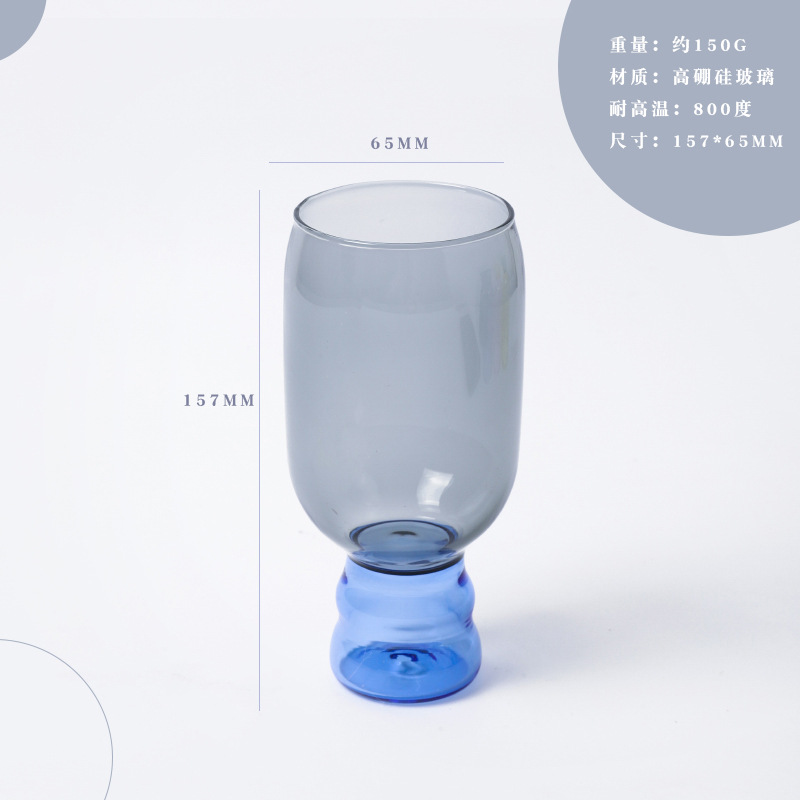 Red roja de alto aspecto ins estilo contraste color vidrio borosilicato resistente a altas temperaturas vidrio doméstico taza de agua al por mayor