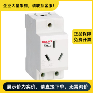 Delixi Electric Rail Socket Dz47X Analog Socket Single-Phase Two-Pole with Grounding 10A