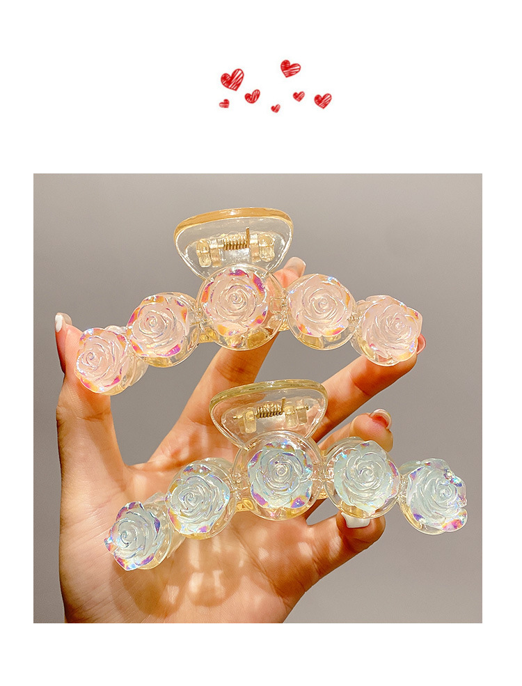 Women'S Gender Sweet Style Sweet Fruit Heart Shape Flower Resin Hair Claws