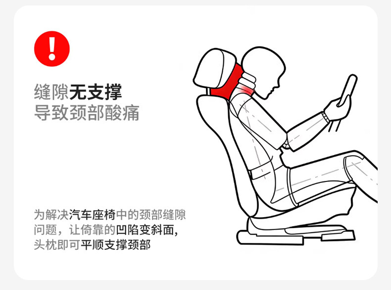 Car Lumbar Support Simple Memory Foam Headrest Neck Pillow Car Pillow Comfortable Massage Memory Foam Set Lumbar Support Pillow