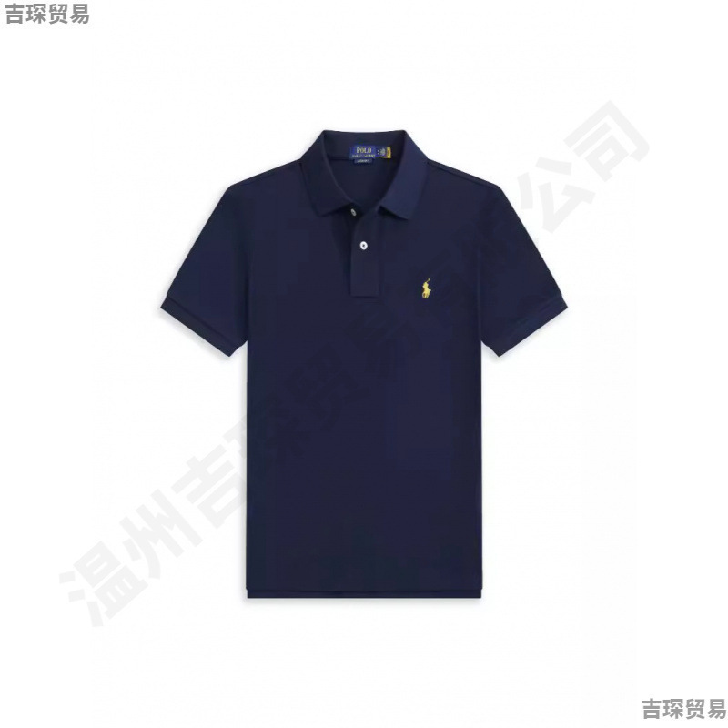New Summer Foreign Trade Shirt Men's Short-Sleeved Shirt Lapel Pony Logo Cross-Border Casual Short-Sleeved Shirt