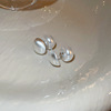 Silver needle from pearl, double-sided brand fashionable design earrings, trend of season