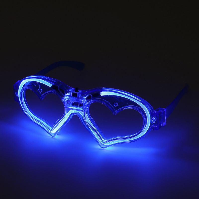 LED iluminado amor gafas de fiesta atmósfera luminosa props amor gafas de luz fría luminosa juguetes al por mayor