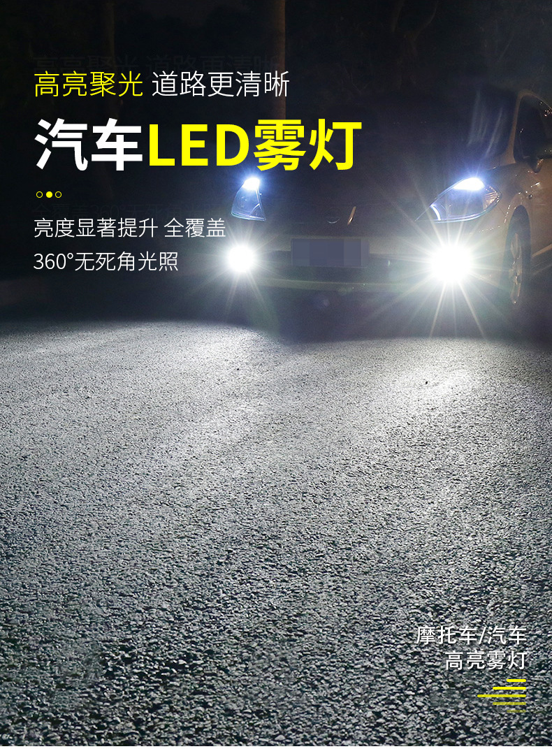 Car Led Anti-Fog Light Modification H1H3H4H7H11H8 Car Lights Low Beam High Beam Xenon H8/H11 Super Bright