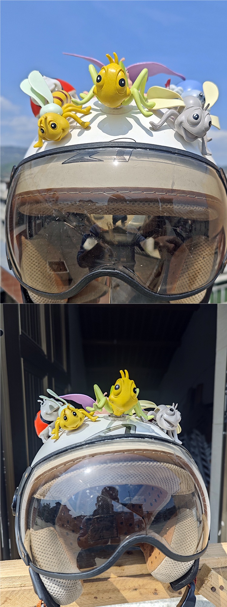 Helmet Suction Cup Swinging Sunflower Decoration Electric Vehicle Motorcycle Helmet Universal Funny Tiktok Glass Radish