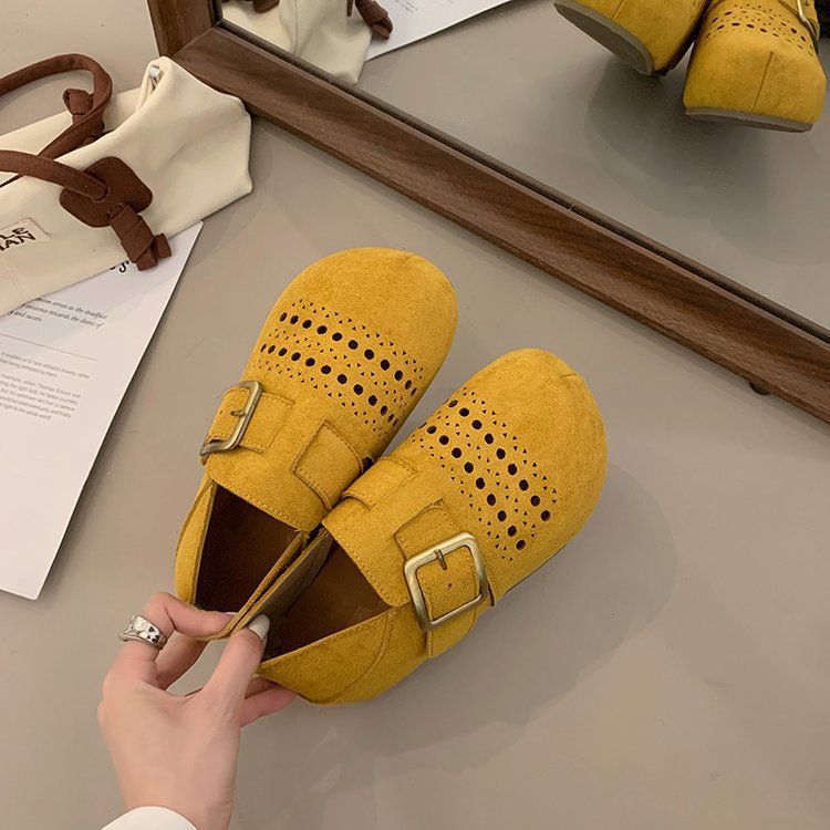 Agujero hueco de fondo grueso todo incluido Bocken zapatos para mujeres verano 2026 nuevo casual versátil Lefour zapatos de un solo pie