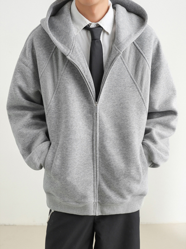 Sweat à capuche unisexe zippé style américain coupe décontractée_voghion.com