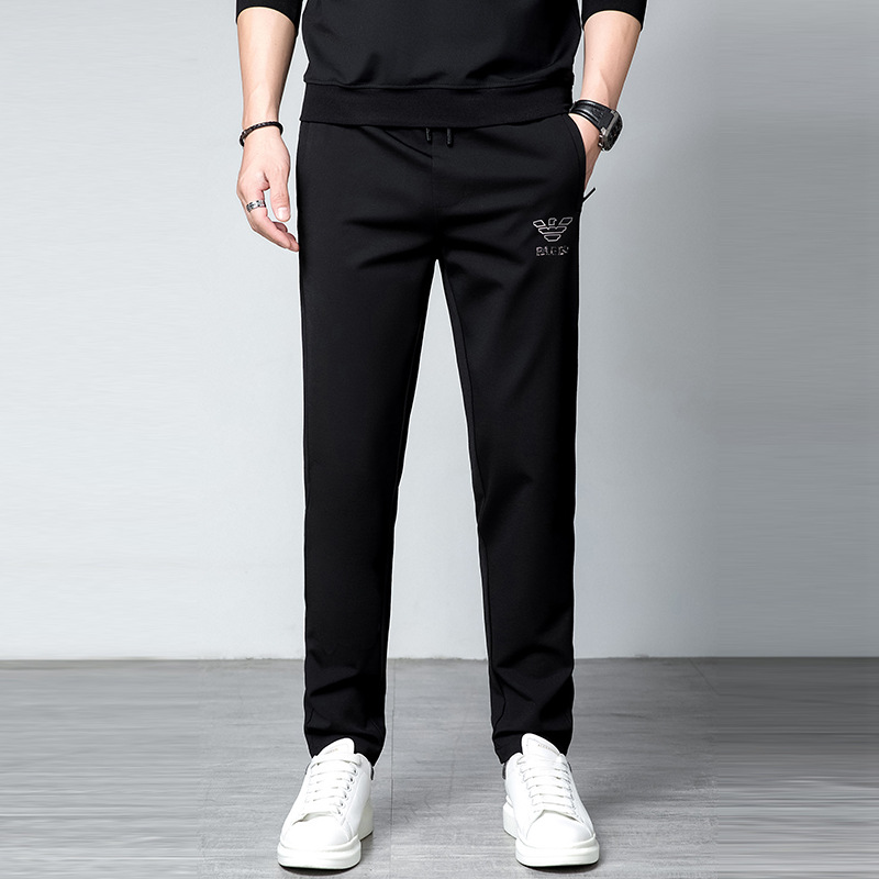 Summer New Men's Thin Casual Pants Youth Korean Style High-Waisted Slim Pants Trendy Sports Long Pants Men's Casual