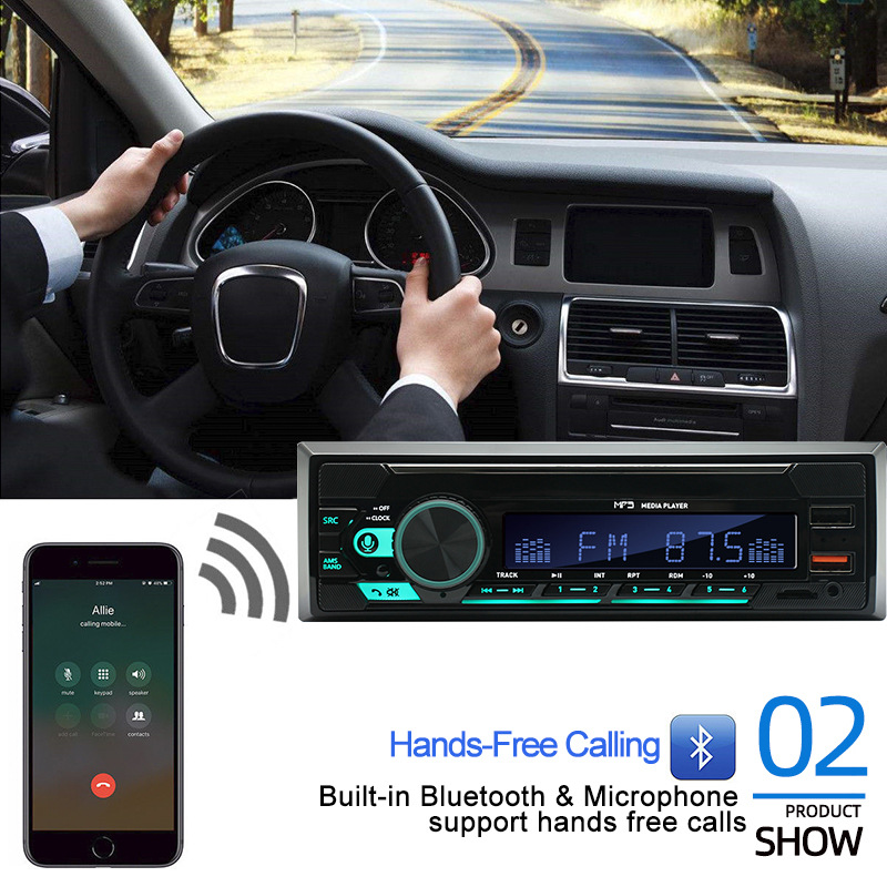 740 Single-Cylinder Long Double USB Car Bluetooth Mp3 Player 12V Neutral Fm Radio Cross-Border Hot Sale