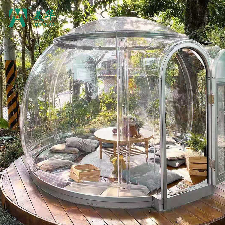 Sichuan PC cielo estrellado habitación red reloj rojo en boda burbuja casa restaurante B & B redondo transparente habitación precio de fábrica 3,3 m