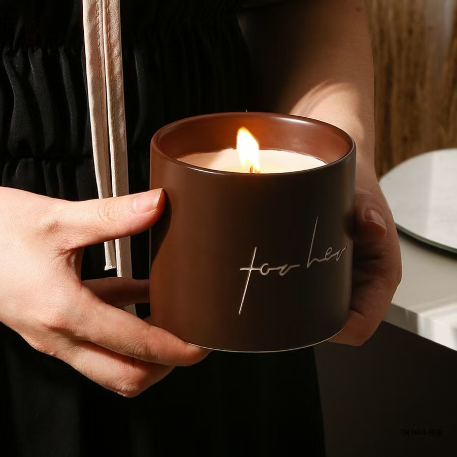 Transfronterizos para la creatividad de gran capacidad de alto valor de vela taza de fragancia nórdica de alto valor de vela de regalo de mano