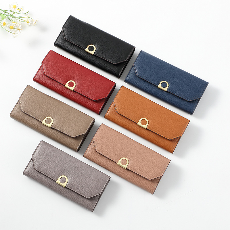 Cartera de mujer de moda billetera de mujer billetera tríptica nueva Tarjeta larga multi-Tarjeta titular monedero bolsa de plata