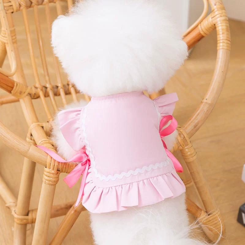 Вельветовый жилет для домашних животных Щенок Кошка Короткая одежда Весенняя одежда Тонкая юбка в стиле принцессы для маленьких собак