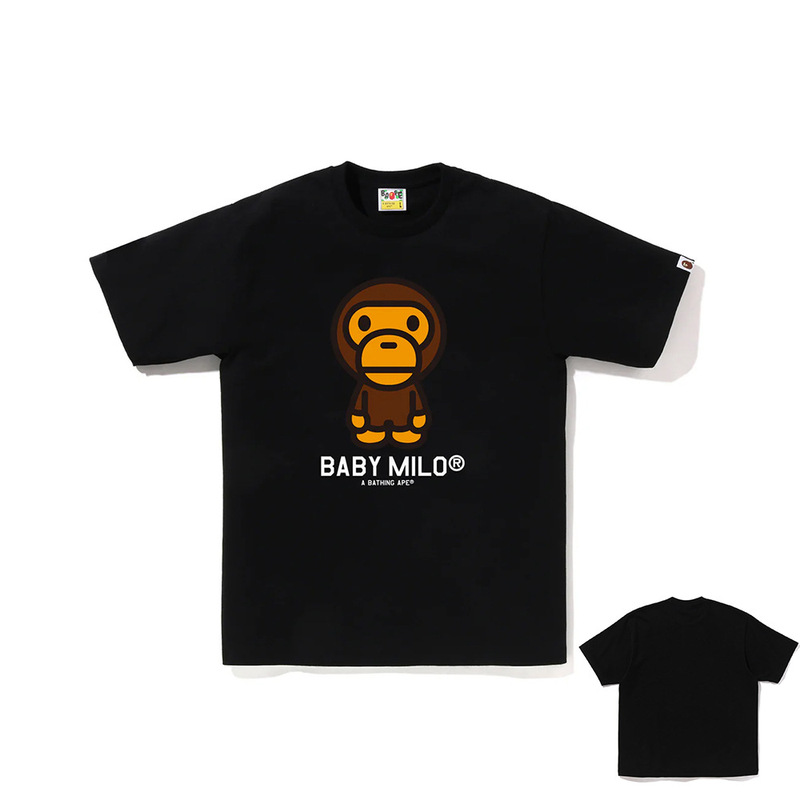 APE Ape トレンドブランド 外国貿易 ヘビーウェイト ピュアコットン ラウンドプリント ユニセックス ゆったり プレミアム 半袖 Tシャツ 25SS|undefined
