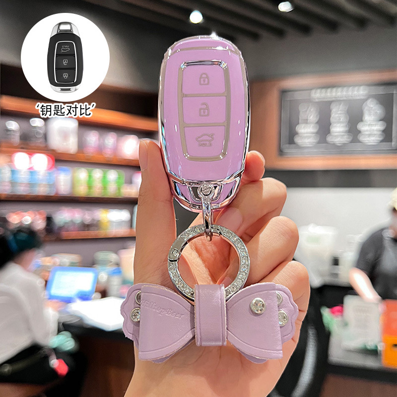 [modern k style] silver edge purple + purple bow