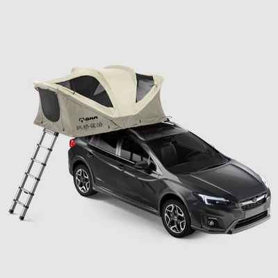 New Soft Top Roof Tent Customized Automatic Quick Opening Camping Tent Self-driving Tour Tent Car Tent Factory (Avtomobil dam çadırları) - main-picture-pelican-gray-2-people
